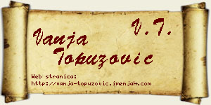 Vanja Topuzović vizit kartica